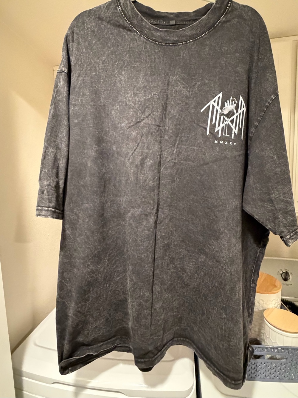 Sleep Token Washed Black Graphic Tee with Pocket Logo